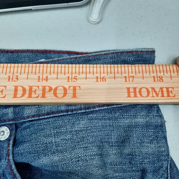 True Religion Mens Straight Leg Jeans Blue Denim  Size 33  Mexico 100% cotton - Picture 7 of 11